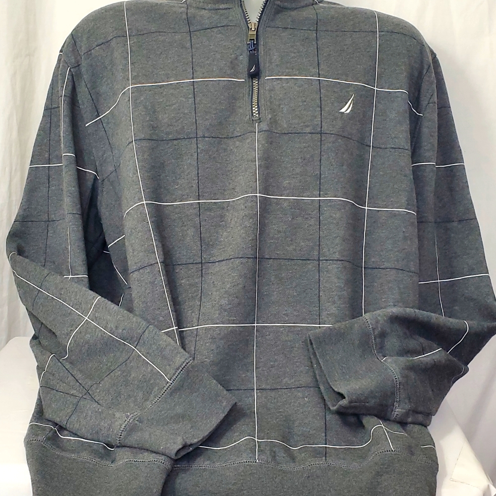 Nautica Men's Charcoal Zip-Up Sweater